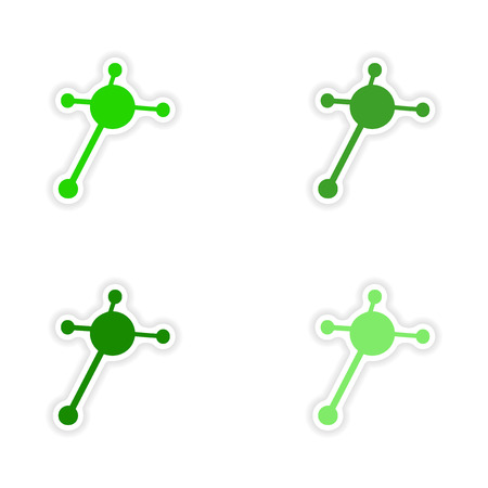 assembly realistic sticker design on paper moleculesのイラスト素材