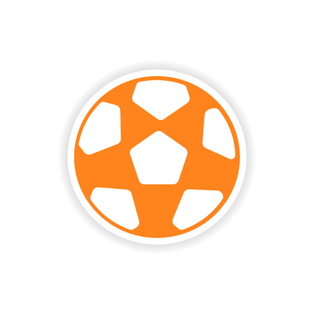 icon sticker realistic design on paper footballのイラスト素材