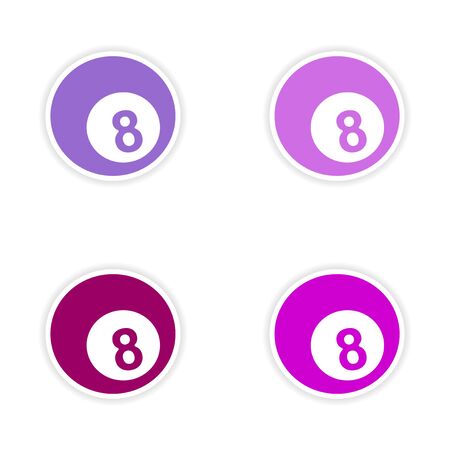 assembly realistic sticker design on paper billiardsのイラスト素材