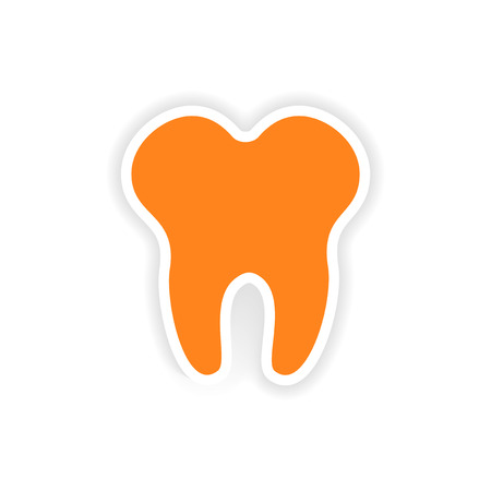 icon sticker realistic design on paper toothのイラスト素材