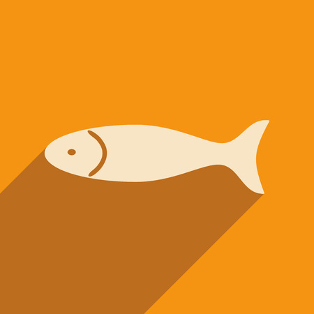 Flat with shadow icon and mobile applacation fishのイラスト素材
