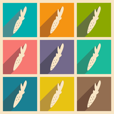 Flat with shadow concept and mobile application carrotsのイラスト素材