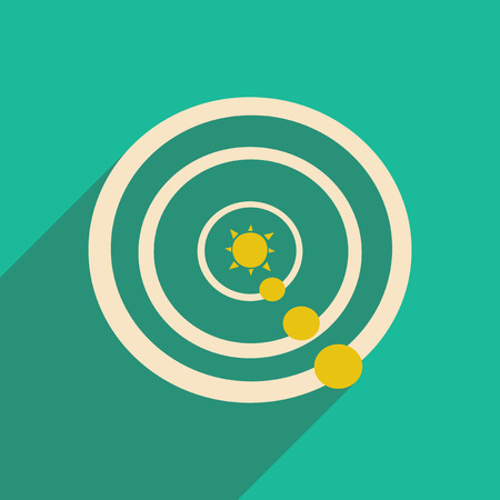 Flat with shadow icon and mobile applacation solar systemのイラスト素材