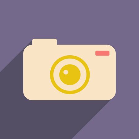 Flat with shadow icon and mobile applacation camera