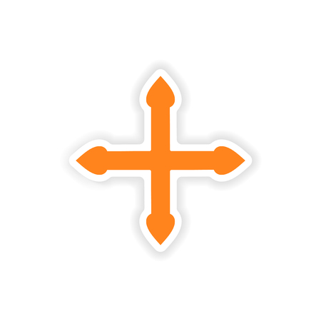 icon sticker realistic design on paper arrowsのイラスト素材