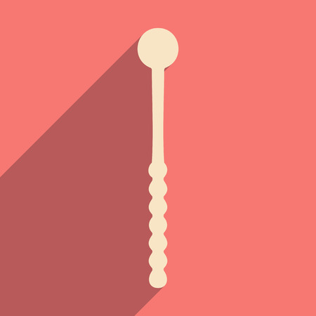Flat with shadow icon and mobile application scrub brush hookahのイラスト素材
