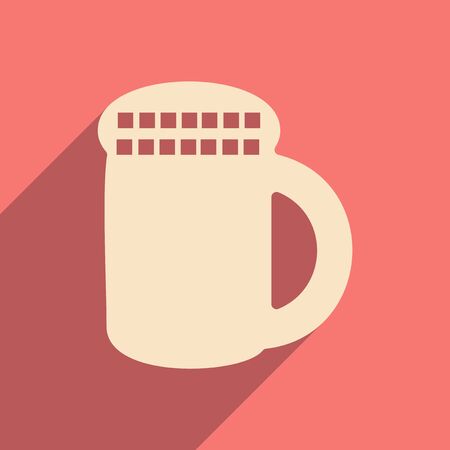 Flat with shadow icon and mobile application cover hookahのイラスト素材