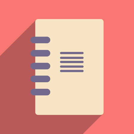 Flat with shadow icon and mobile application notebookのイラスト素材