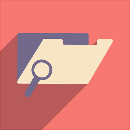 Flat with shadow icon and mobile application file folder searchのイラスト素材