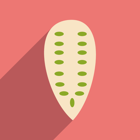Flat with shadow icon and mobile application Pumpkin seedsのイラスト素材