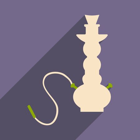 Flat with shadow icon and mobile application hookah shishaのイラスト素材
