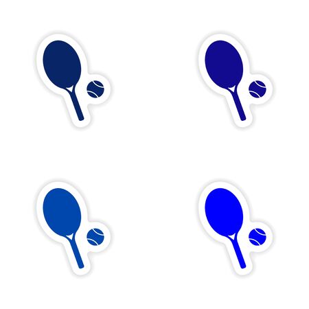 assembly realistic sticker design on paper tennisのイラスト素材