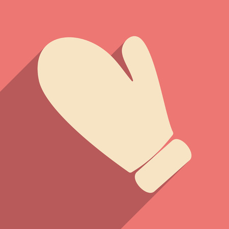 Flat with shadow icon and mobile application kitchen gloveのイラスト素材