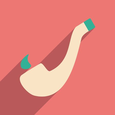 Flat with shadow icon and mobile application tobacco pipeのイラスト素材
