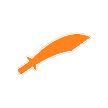 icon sticker realistic design on paper swordのイラスト素材