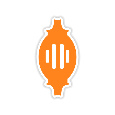icon sticker realistic design on paper Turkish lanternのイラスト素材