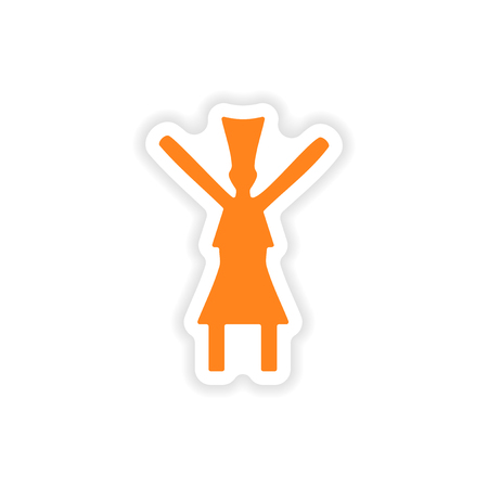 icon sticker realistic design on paper dance traditionalのイラスト素材