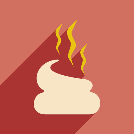 Flat with shadow icon and mobile application poopのイラスト素材