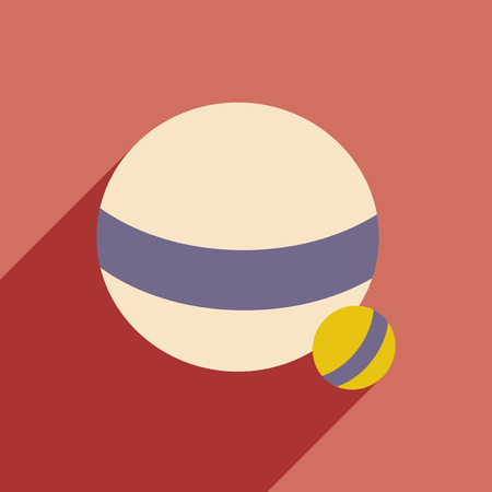 Flat with shadow icon and mobile application ball dogのイラスト素材