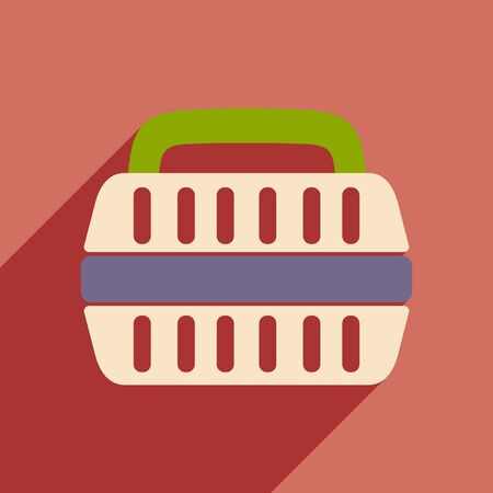 Flat with shadow icon and mobile application container for transport of animalsのイラスト素材