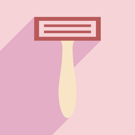 Flat with shadow icon and mobile application shaverのイラスト素材