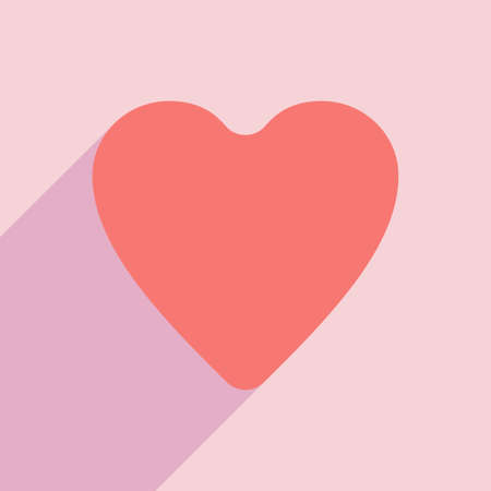 Flat with shadow icon and mobile application logo heartのイラスト素材