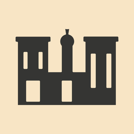 Flat in black and white mobile application palace Egyptのイラスト素材