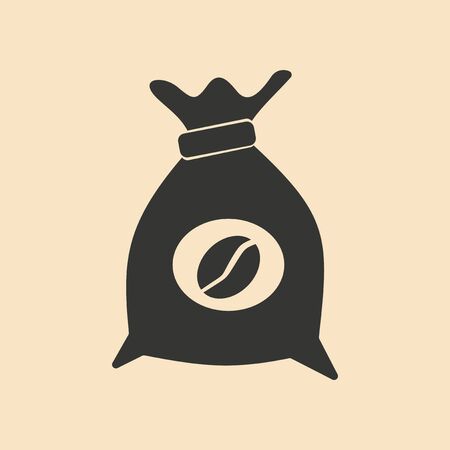 Flat in black and white mobile application coffee bagのイラスト素材