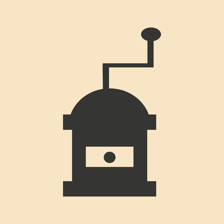 Flat in black and white mobile application coffee millのイラスト素材