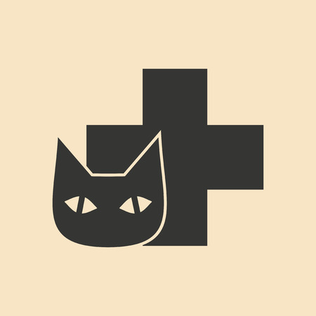 Flat in black and white mobile application Veterinaryのイラスト素材