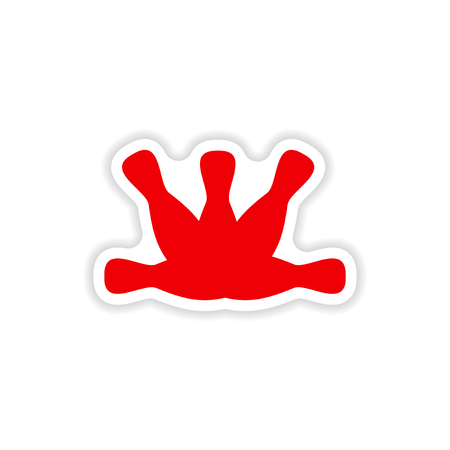 icon sticker realistic design on paper bowlingのイラスト素材