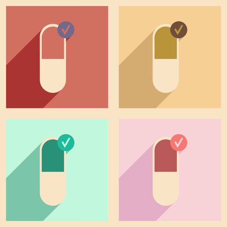 Flat with shadow concept and mobile application pharmaceutical industryのイラスト素材