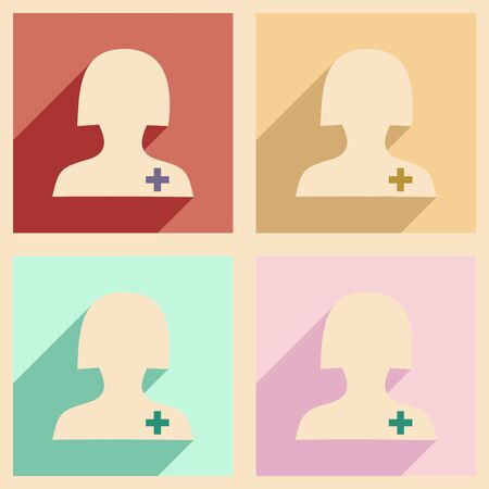 Flat with shadow concept and mobile application nurseのイラスト素材
