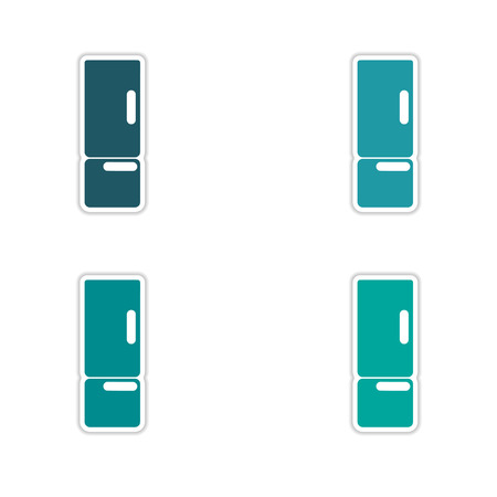 assembly realistic sticker design on paper refrigeratorsのイラスト素材