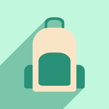 Flat with shadow icon and mobile application backpackのイラスト素材