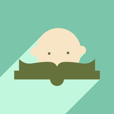 Flat with shadow icon and mobile application learnerのイラスト素材