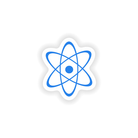 icon sticker realistic design on paper atomのイラスト素材