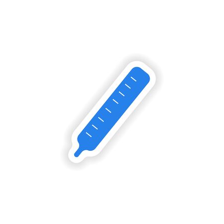 icon sticker realistic design on paper thermometerのイラスト素材