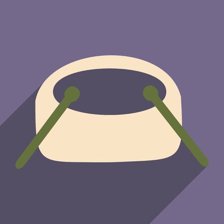 Flat with shadow icon and mobile applacation drumsのイラスト素材