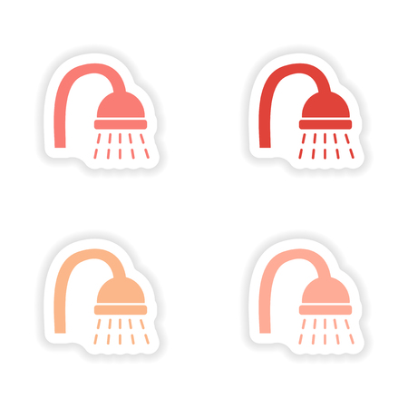 assembly realistic sticker design on paper doucheのイラスト素材
