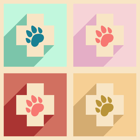 Flat with shadow concept and mobile application Veterinaryのイラスト素材