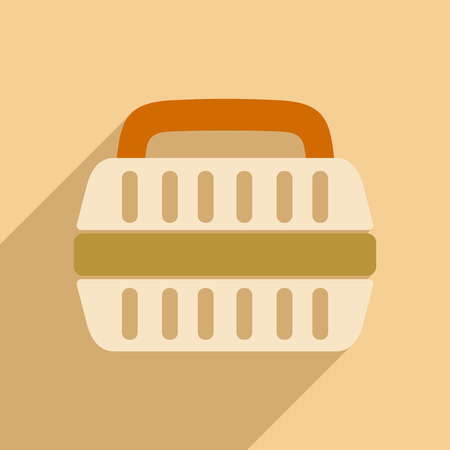 Flat with shadow icon and mobile application container for transport of animalsのイラスト素材