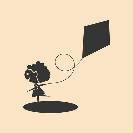 Flat in black and white mobile application childのイラスト素材