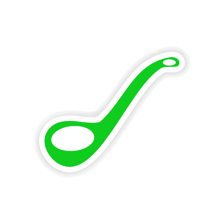 icon sticker realistic design on paper ladleのイラスト素材