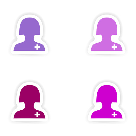 assembly realistic sticker design on paper doctorのイラスト素材