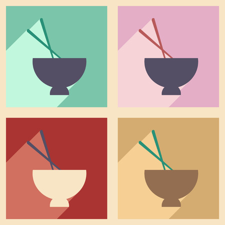 Flat with shadow concept and mobile application miso soupのイラスト素材