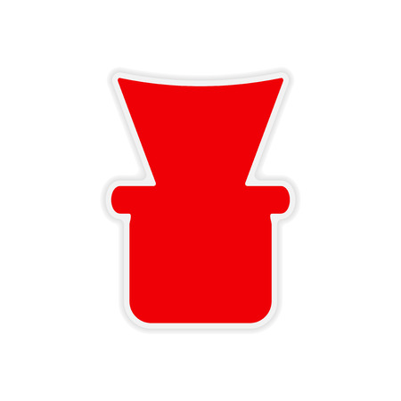 icon sticker realistic design on paper shisha bowlのイラスト素材