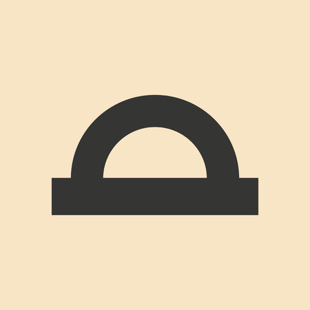Flat with shadow icon and mobile application protractorのイラスト素材