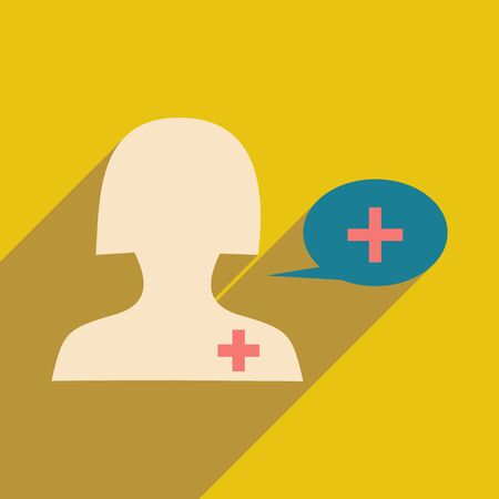 Flat with shadow icon and mobile application doctorのイラスト素材