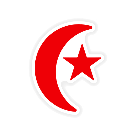 icon sticker realistic design on paper Turkish monthのイラスト素材